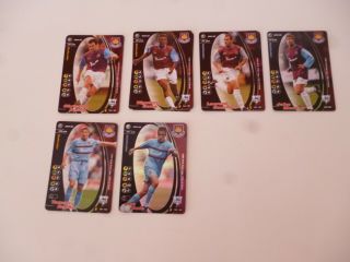 6 X West Ham United Wizard Of The Coast Football Trading Cards As Pictures