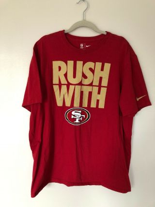 Mens Nike Nfl San Francisco 49ers Rush With Sf Red Ss Graphic Shirt - Size Xxl