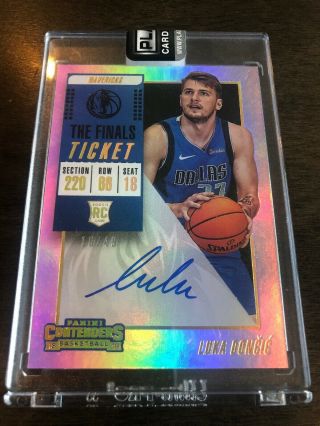 2018 - 19 Panini Contenders Luka Doncic Rookie Auto The Finals /49 Big Card Roy