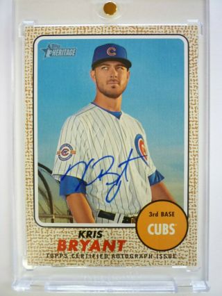 Kris Bryant 2017 Topps Heritage Real One Auto Roa - Kb Cubs