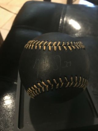 Mike Trout Signed Mlb Black Leather Ball With Mlb Hologram (faded Sig)