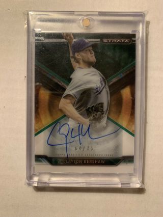 Clayton Kershaw 2015 Topps Strata Auto Autograph Los Angeles Dodgers Ckw /75