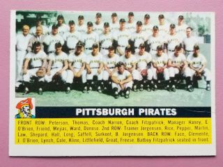 1956 Topps 121 Pittsburgh Pirates Team Card White Back Wb Vg Tough Card