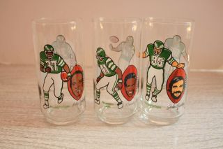 3 Vintage 1980 Philadelphia Eagles Player Drinking Glasses From Mcdonald 