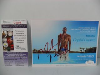 Michael Phelps Autographed Signed 7 X 5 Color Photo Jsa Certified