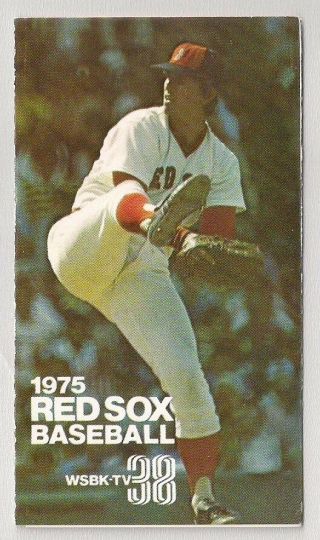 1975 Boston Red Sox Mlb Pocket Schedule Sponsor Tv 38