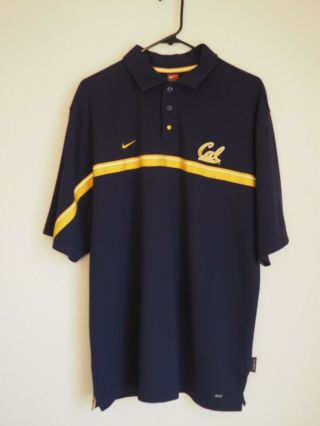 Nike Team Cal Golden Bears Dri - Fit Polo Shirt Navy/yellow Large Berkeley Golf