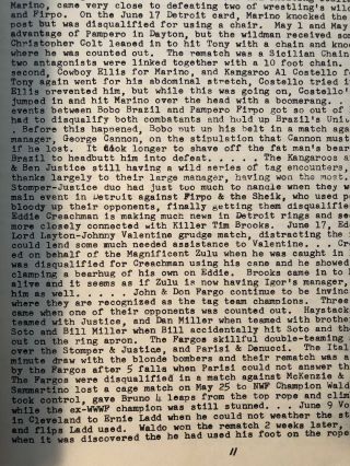 1972 WRESTLING INFORMATION BULLETIN DUSTY RHODES THE SHEIK BO BO BRAZIL MR.  X, 3