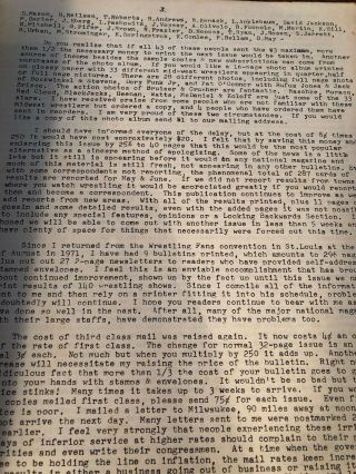 1972 WRESTLING INFORMATION BULLETIN DUSTY RHODES THE SHEIK BO BO BRAZIL MR.  X, 5