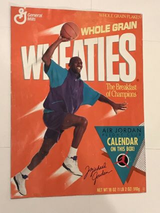 Vintage 1991 Wheaties Cereal Michael Jordan Air Jordan Flight Club Calendar