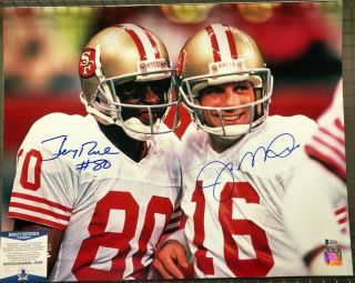 Jerry Rice And Joe Montana 49ers Signed Auto 16x20 Photo Beckett Bas Hof