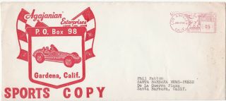 1962 Motor Racing Advertising Cover,  Agajanian Enterprises,  Gardena,  California