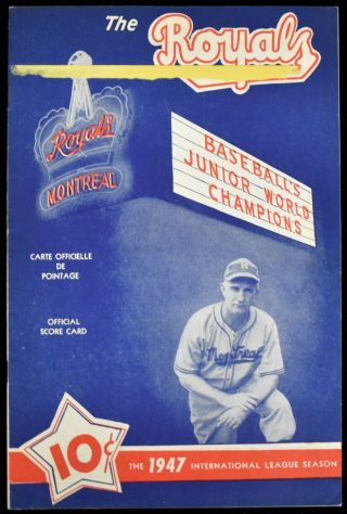 1947 Montreal Royals Baseball Program Scorecard W/ Roy Campanella Inside