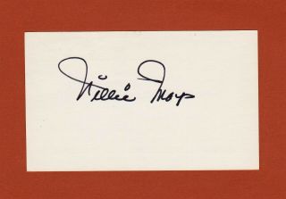 Vintage Say Hey Kid Willie Mays Autographed 3x5 Index Card Signed 660 Hr Hof Mvp