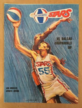 1969 - 70 Aba Dallas Chaparrals @ Los Angeles Stars Basketball Program - Vintage