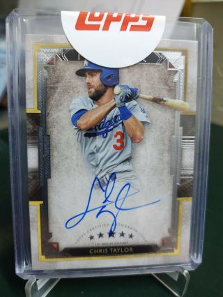 2018 Topps Five Star Chris Taylor Los Angeles Dodgers On Card Autograph
