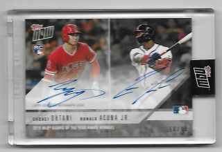 2018 Topps Now /99 Shohei Ohtani Ronald Acuna Jr.  Roy Rookie Of The Year Rc Auto