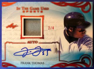 Frank Thomas 2019 Leaf Itg Game Patch Auto 2/4 Red Ruby Autograph Jersey