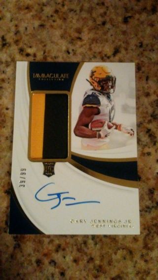2019 Panini Immaculate Gary Jennings Jr.  Rpa 2 Color Patch Auto Seahawks Rookie