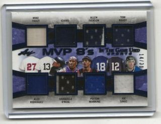 2019 Leaf In The Game Mvp - 05 Brady,  Manning,  Trout,  Etc 8 - Pc Gu Relic 
