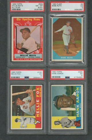 Willie Mays 1959 Topps Baseball Card 563 - Graded Psa 8 Oc - One Card