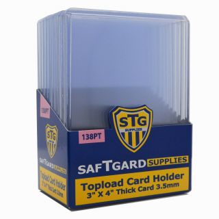 50 Saf - T - Gard 3x4 Extra Thick 138pt Top Loader Nfl Mlb Nba Card Holders 30435