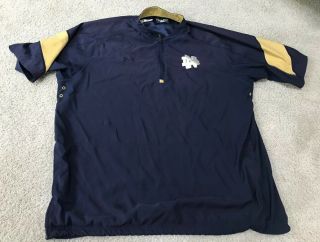 Team Issued Notre Dame Football Under Armour 1/4 Zip Up Pullover Xl