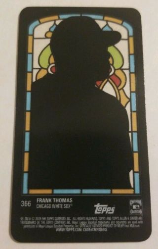 2019 Topps Allen & Ginter Frank Thomas White Sox RIP Stained Glass Mini SSP 2