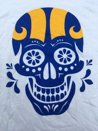TEAM ISSUED Los Angeles Rams Sugar Skull T Shirt Men Size XL/2XL W/ Rally Towel 3