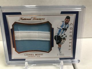 Lionel Messi 2018 National Treasures 2 Color Colossal Patch/35 Argentina