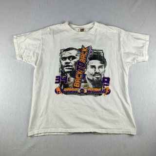 Vintage Lakers Kobe Shaq 2001 Nba Champions Back 2 Back T Shirt Size Xl White