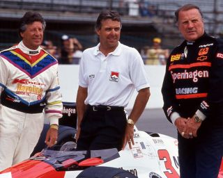 Indianapolis 500 Mario Andretti,  Rick Mears & Aj Foyt Glossy 8x10 Photo Print