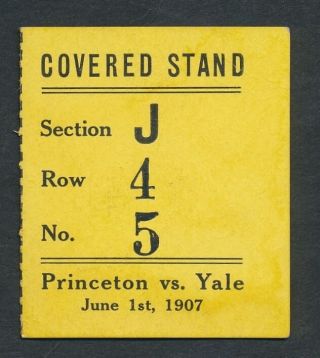 1907 Princeton V.  Yale Baseball Game Ticket Stub
