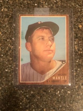 1962 Topps Mickey Mantle York Yankees 200 Baseball Card
