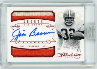 Jim Brown 2014 Flawless Greats Auto Autograph Game Worn 2/3