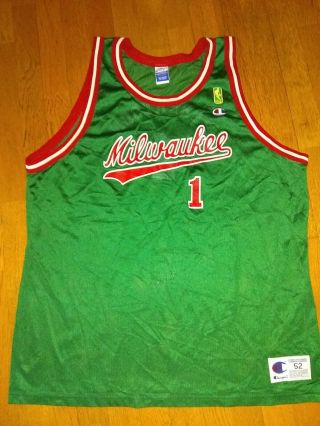 Oscar Robertson Nba Basketball Milwaukee Jersey Champion Size 52 Xx - Large