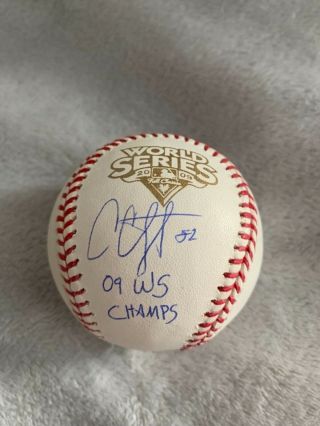 Cc Sabathia Signed Inscribed Oml 2009 World Series Baseball Steiner Yankees Hof