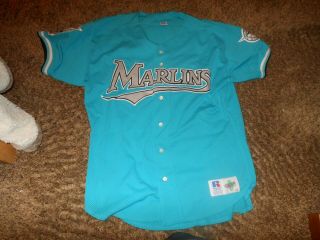 Jeff Conine Authentic Florida Marlins Russell Jersey Size 48