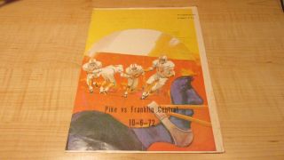 Vintage Indiana Football High School Program Pike Vs.  Franklin Central 10 - 6 - 72