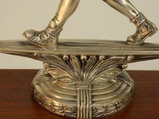 Vintage Basketball Trophy - Silver Metal on Wood Base - - 8 