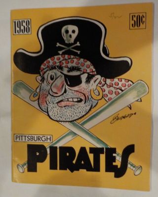 Vintage Baseball 1958 Pittsburgh Pirates Team Yearbook Forbes Field Clemente