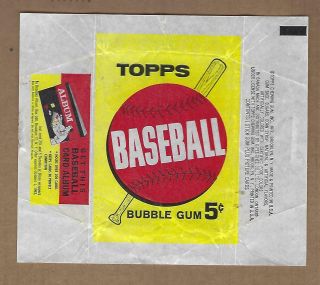 1963 Topps Baseball 5 Cent Wax Wrapper Very