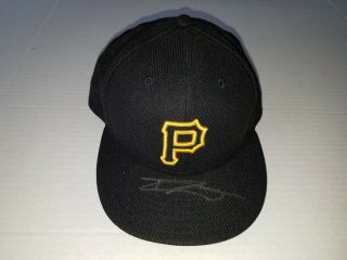 Travis Swaggerty Pirates Game Issued Autograph Mlb Hat Top Prospect