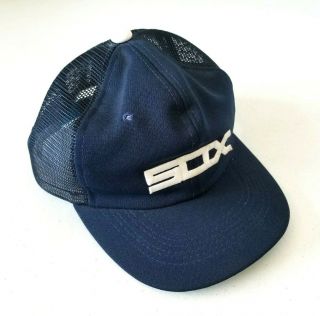 Vintage Chicago White Sox 1980 ' s Trucker Mesh Blue Snapback Baseball Hat Cap 3