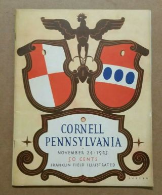 University Of Pennsylvania Vs Cornell,  Football Program,  Nov.  24,  1945