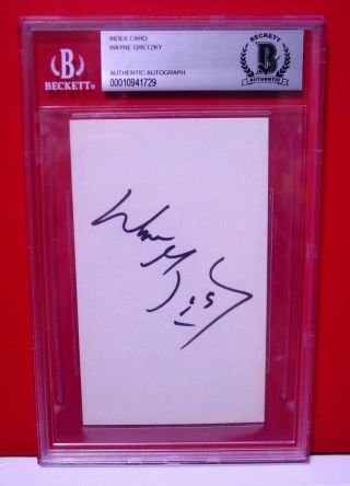 Wayne Gretzky Signed/autographed Index Card Cut Beckett Bas