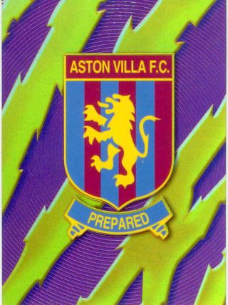 1999 Merlin Premier Gold Soccer Team Logo Foil Card A2 Aston Villa