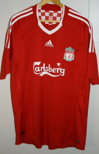 Liverpool Football Soccer Shirt Jersey Carlsberg Adidas Sleeve Xl