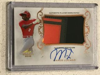 2018 Leaf Trinity 3 Color Jersey Patch Auto Marco Luciano Sf Giants Sick