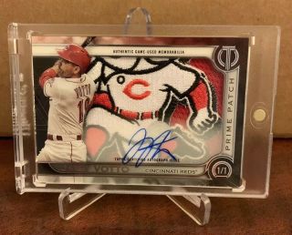 2019 Topps Tribute Logo Patch Auto Joey Votto 1/1 Reds